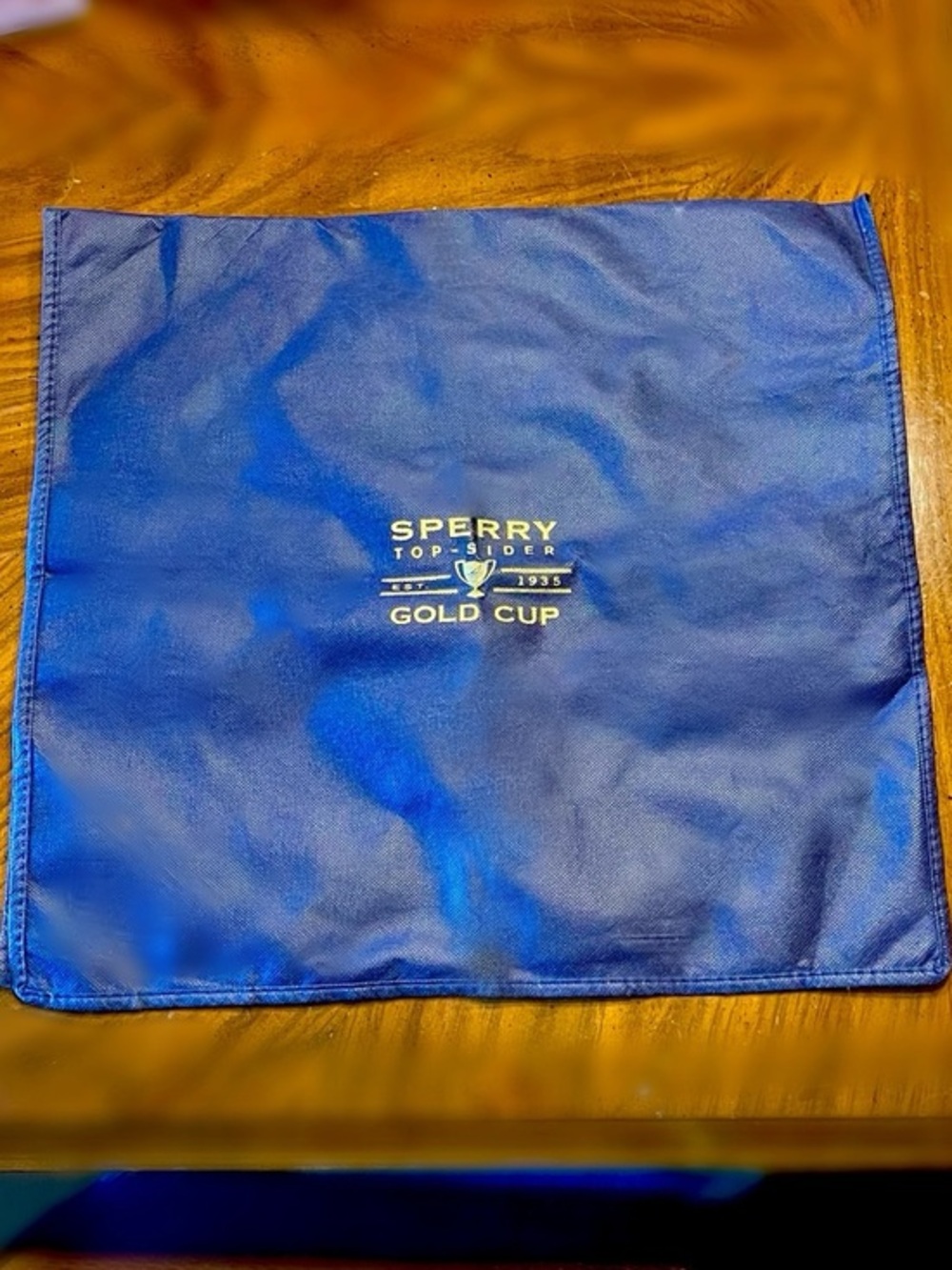 Sperry Navy Cloth Logo Dust Bag with Gold Print!
